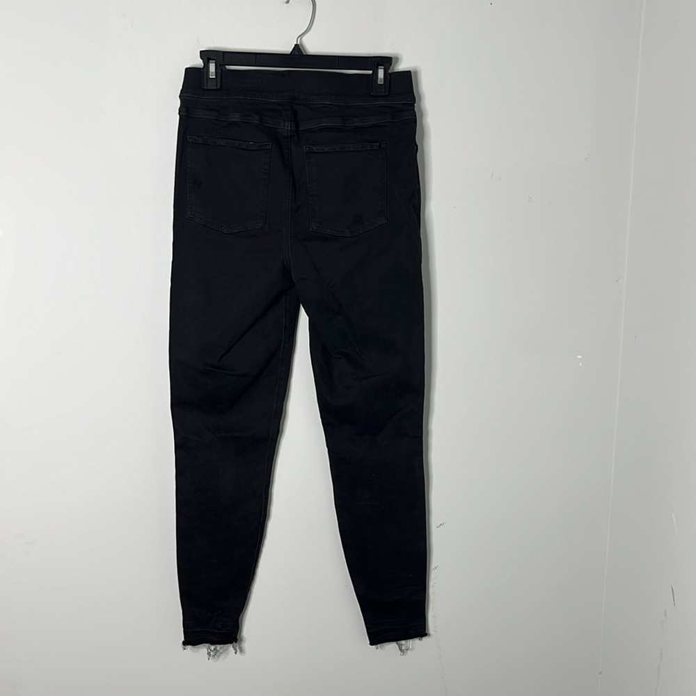 Spanx Black Vintage Distressed Ankle Skinny Raw Hem Pull On Jeans - Picture 6 of 7